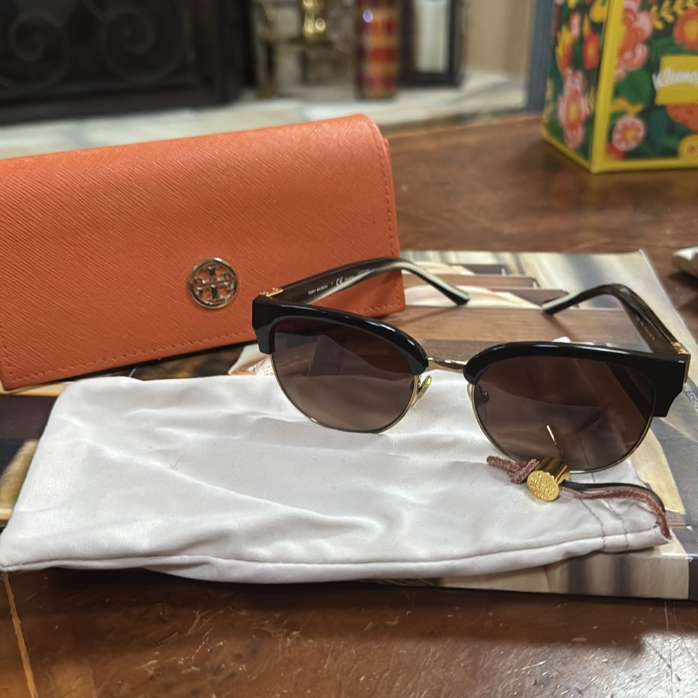 Tory Burch Black and Gold Sunglasses